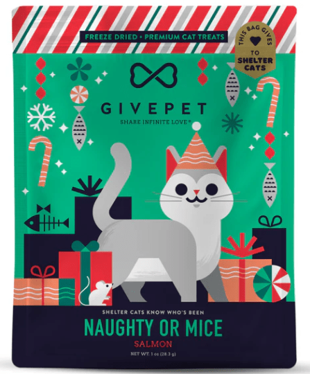GivePet Naughty or Mice Freeze - Dried Salmon Treats For Cats (1 oz) - Glad Dogs Nation | ALL Profits Donated