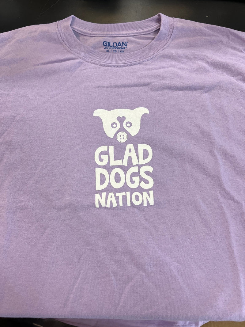 Glad Dogs Nation Short Sleeve T-Shirt: Lilac - Glad Dogs Nation | ALL Profits Donated