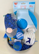 Hanukkah Dog Toy Gift Basket with Hanukkah Gnome, Dreidel & Dog Bowl: Easy to Customize - Glad Dogs Nation | ALL Profits Donated
