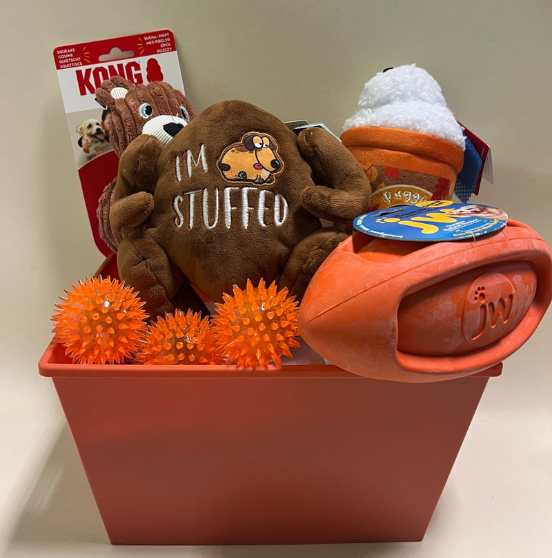 I'm Stuffed Dog Toy Gift Basket: 2 Sizes - Glad Dogs Nation | ALL Profits Donated
