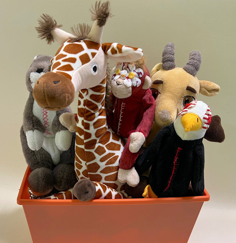 Into the Wild Dog & Puppy Gift Basket: 3 Sizes / Choice of Squeak or Non - Squeak - Glad Dogs Nation | ALL Profits Donated