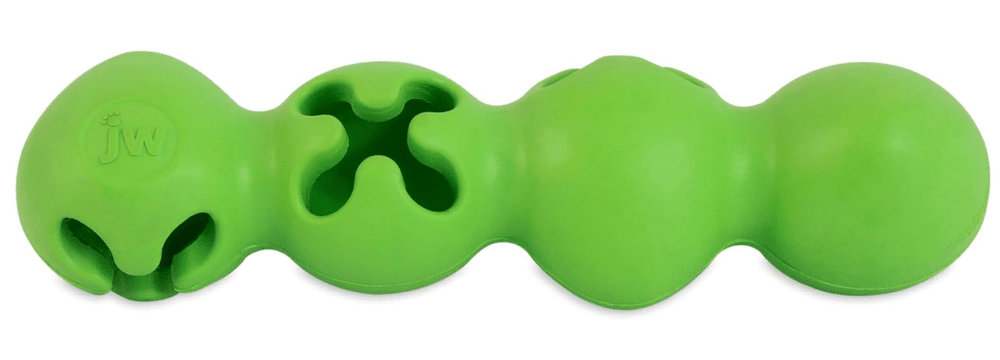 JW Pet Caterpillar Toy For Small/Medium Dogs - Durable Natural Rubber Chew Toy That Holds Treats, Assorted Colors