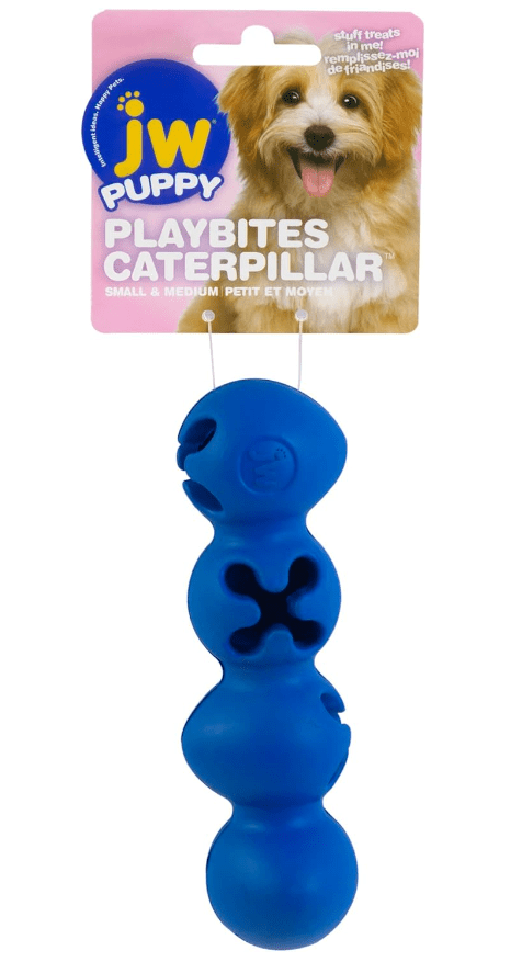 JW Puppy Playbites Caterpillar Dog Toy: 3 Colors - Glad Dogs Nation | ALL Profits Donated