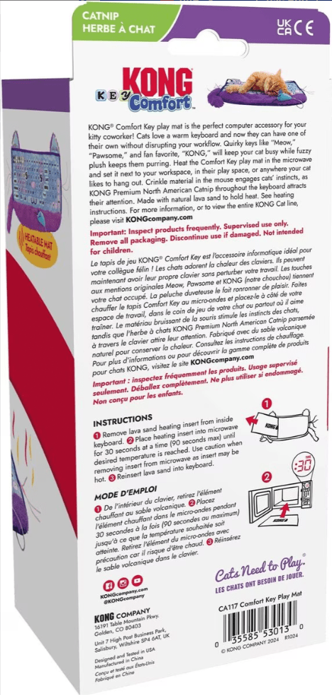 KONG Comfort Key Play Mat Plush Cat Toy with Catnip, Purple - Glad Dogs Nation | ALL Profits Donated