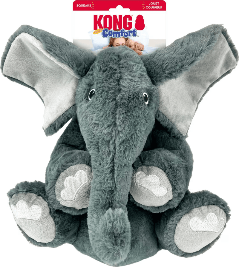 KONG Comfort Kiddos Elephant Removable Squeaker Plush Dog Toy: 2 Sizes - Glad Dogs Nation | ALL Profits Donated