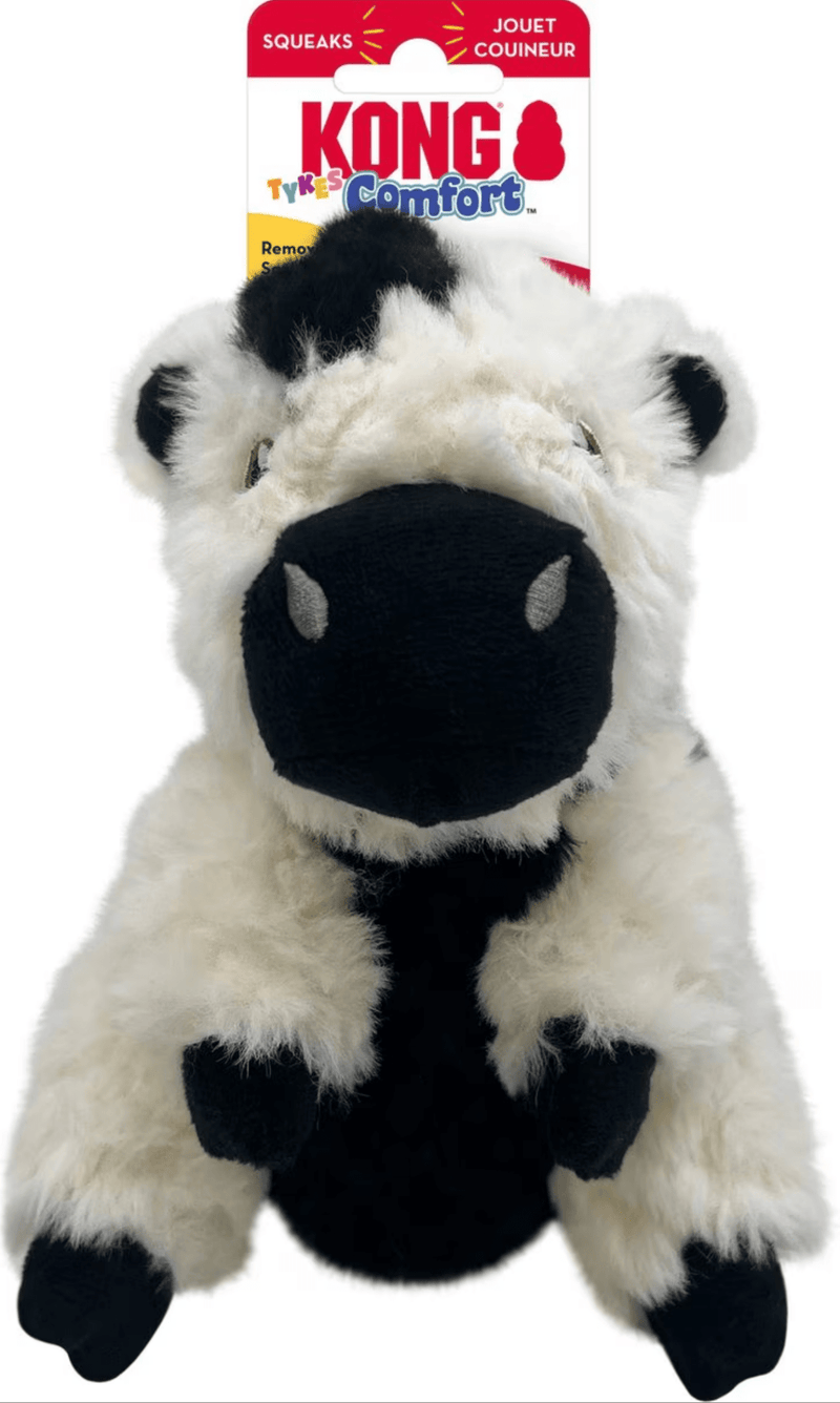 KONG Comfort Tykes Removable Squeaker Dog Toy Cow: S, M Dogs CHEAPER THAN CHEWY - Glad Dogs Nation | ALL Profits Donated