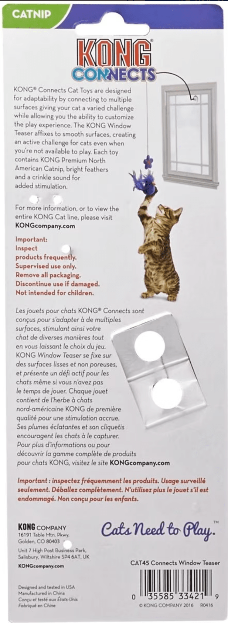 KONG Connects Window Teaser Catnip Cat Toy CHEAPER THAN CHEWY - Glad Dogs Nation | ALL Profits Donated