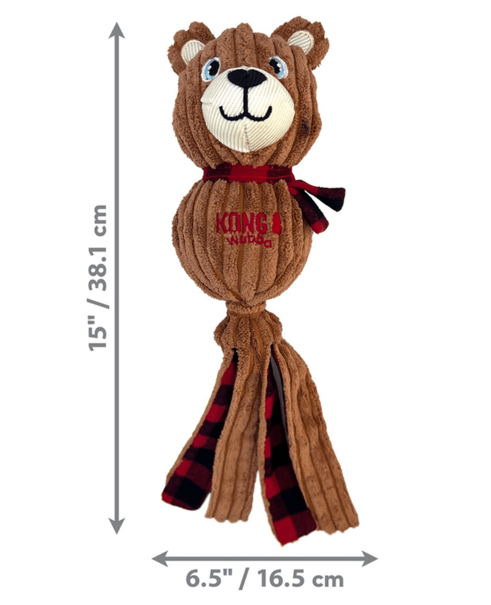 KONG Holiday Wubba™ Corduroy Bear Squeaky Tug Dog Toy: Large - Glad Dogs Nation | ALL Profits Donated