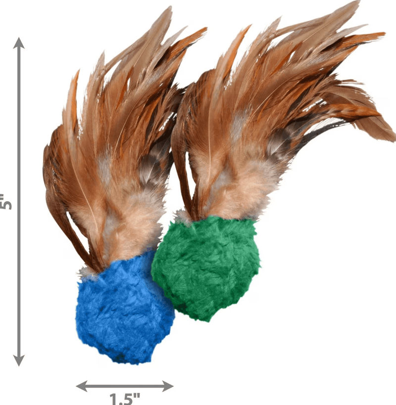 KONG Naturals Crinkle Ball with Feathers Cat Toys 2 Pack CHEAPER THAN CHEWY - Glad Dogs Nation | ALL Profits Donated
