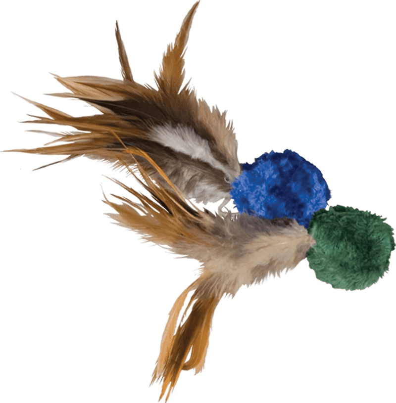 KONG Naturals Crinkle Ball with Feathers Cat Toys 2 Pack CHEAPER THAN CHEWY - Glad Dogs Nation | ALL Profits Donated