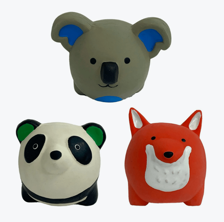 Multipet MiniPet Latex Round Animals 2.5" Dog Toy: Single or 3 - Pack - Glad Dogs Nation | ALL Profits Donated