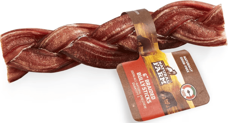 Natural Farm Braided Beef 6" Bully Sticks Dog Treats CHEAPER THAN CHEWY - Glad Dogs Nation | ALL Profits Donated