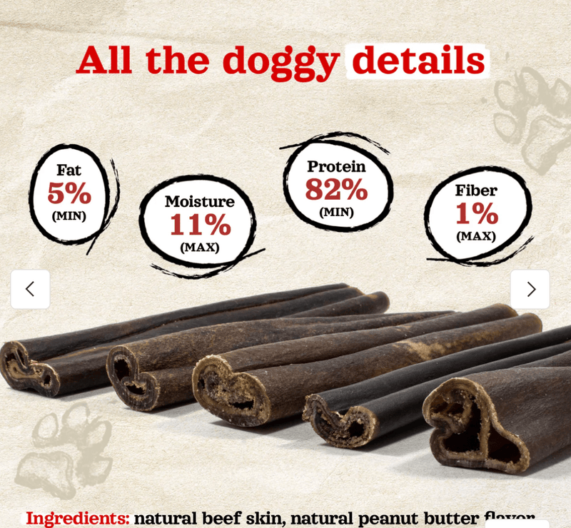 Natural Farm Collagen Sticks: Peanut Butter Flavor 6" or 12" - Glad Dogs Nation | ALL Profits Donated