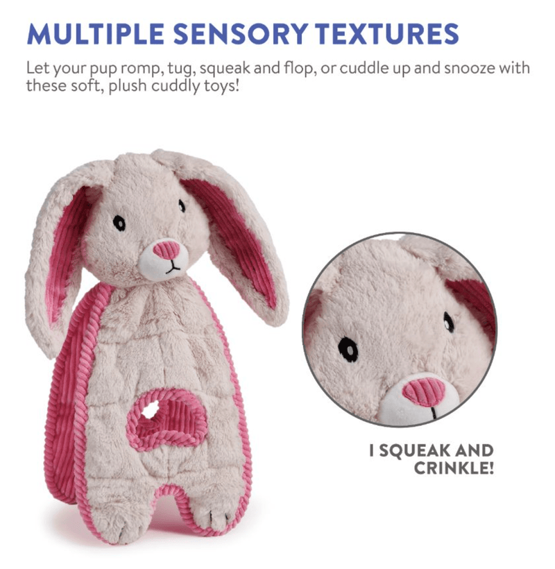 Outward Hound Cuddle Tugs Bunny Squeaky Plush Dog Toy CHEAPER THAN CHEWY! - Glad Dogs Nation | ALL Profits Donated