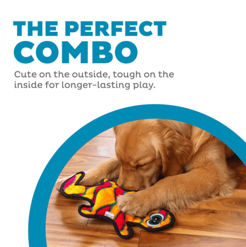 Outward Hound Durablez Orange Gecko Medium: 2 Squeakers, No Stuffing - Glad Dogs Nation | ALL Profits Donated