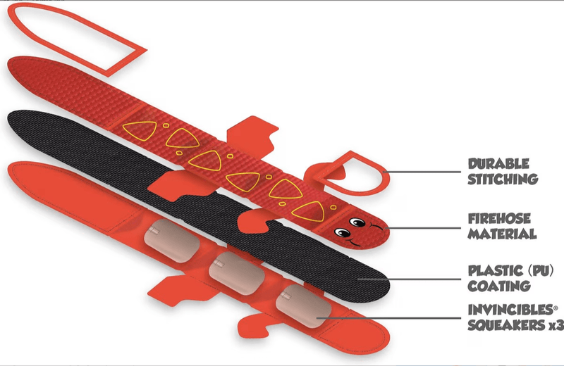 Outward Hound Fire Biterz Lizard Durable Fire Hose Dog Toy: 2 Squeakers - Glad Dogs Nation | ALL Profits Donated