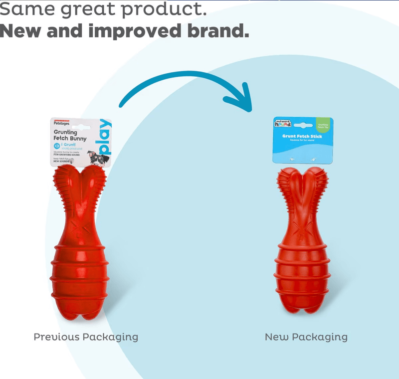 Outward Hound Grunting Fetch Stick Red Bunny Dog Toy - Glad Dogs Nation | ALL Profits Donated