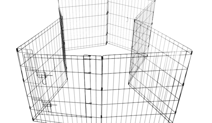 Pet Essentials 30"H x 48"W Black Steel Exercise Pen/X - Pen - Glad Dogs Nation | ALL Profits Donated