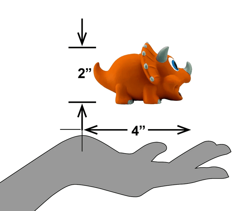 PetSport Naturflex Tiny Tots Triceratop 4" Natural Latex Dog Toy - Glad Dogs Nation | ALL Profits Donated