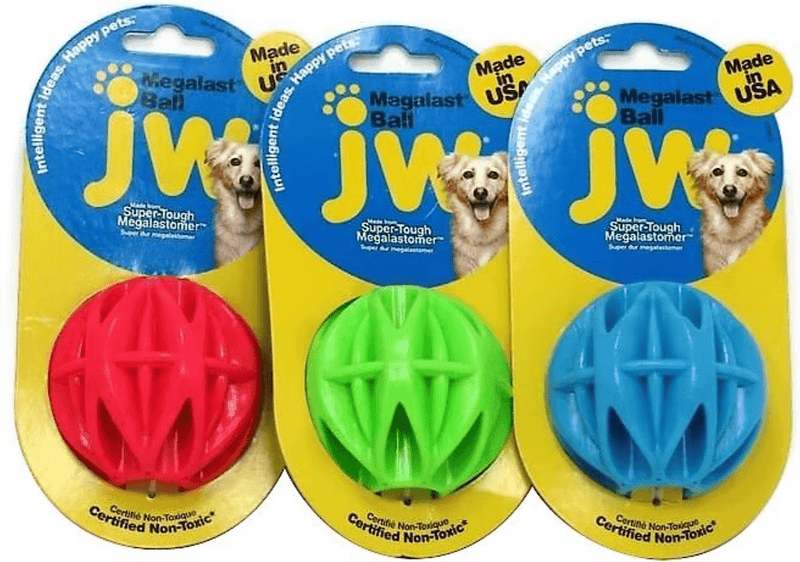 SAVE $2! JW Pets Megalast Ball Tough Toy, Vanilla Scent, 2 Sizes, Choo