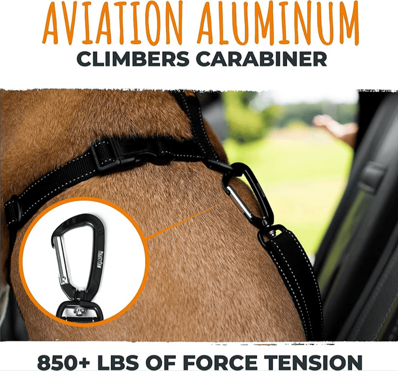 SAVE $4! Mighty Paw Nylon Dog Seat Belt for Buckle, Black - Glad Dogs Nation | ALL Profits Donated