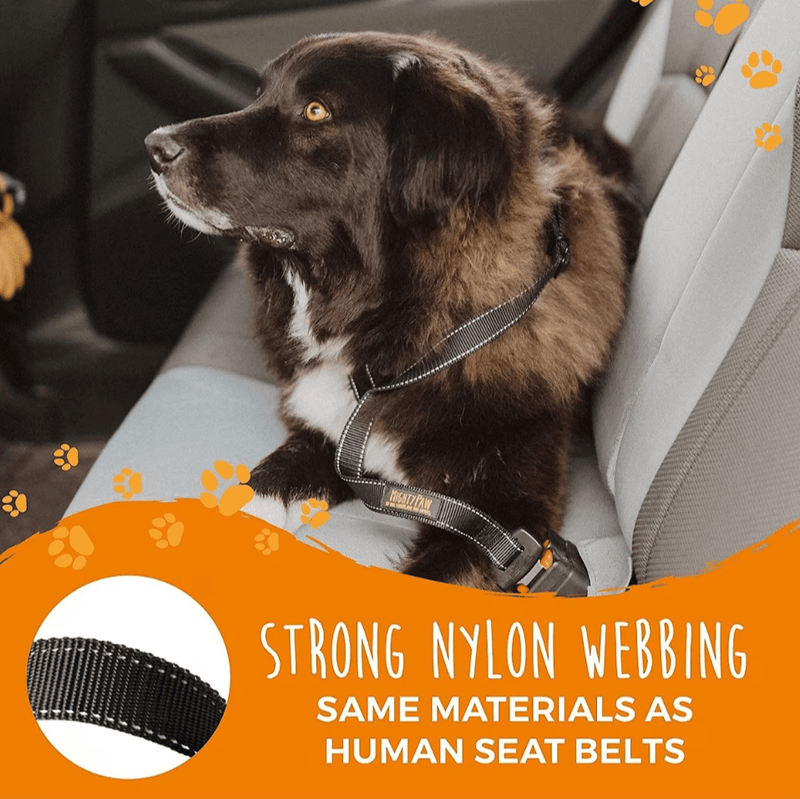 SAVE $4! Mighty Paw Nylon Dog Seat Belt for Buckle, Black - Glad Dogs Nation | ALL Profits Donated