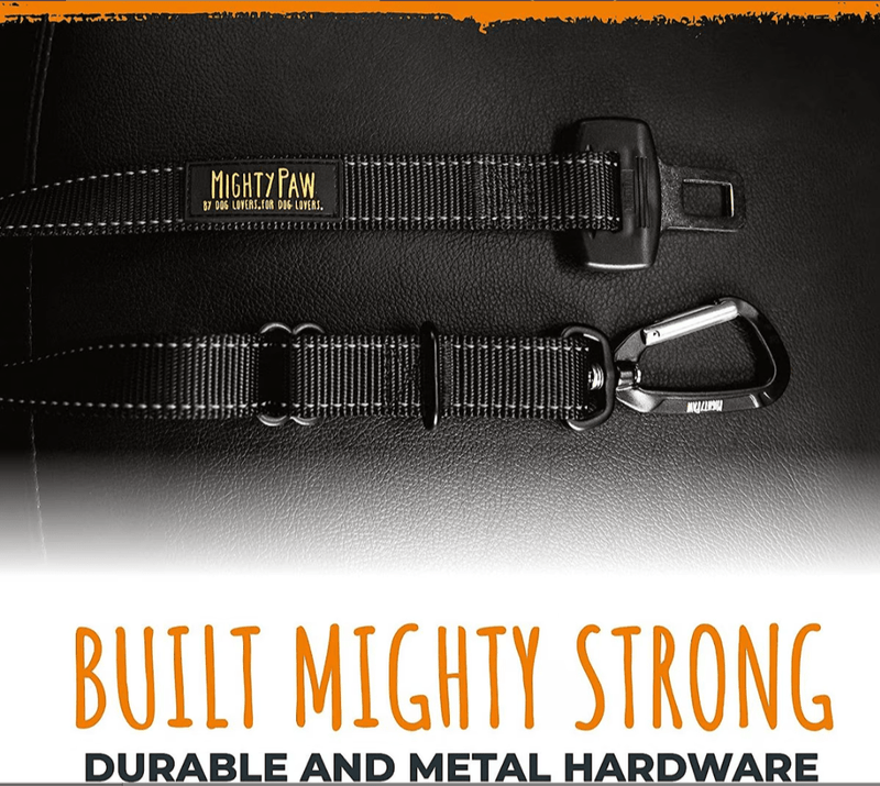 SAVE $4! Mighty Paw Nylon Dog Seat Belt for Buckle, Black - Glad Dogs Nation | ALL Profits Donated