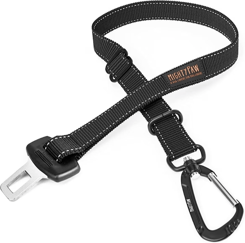 SAVE $4! Mighty Paw Nylon Dog Seat Belt for Buckle, Black - Glad Dogs Nation | ALL Profits Donated