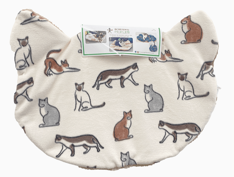 Screaming Pickles Handmade Cat - Head Shaped Fleece Pet Bed Cozy Mat - Glad Dogs Nation | ALL Profits Donated