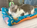 Screaming Pickles Handmade Kitty Meow Fleece Pet Bed Cozy Mat with Pillow - Glad Dogs Nation | ALL Profits Donated