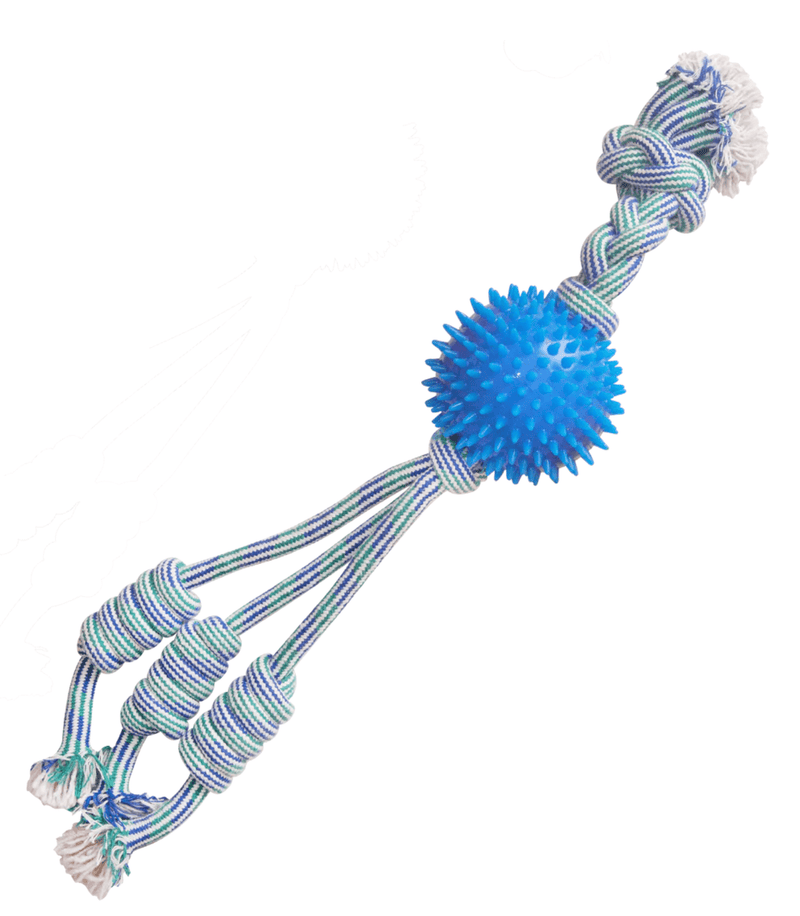 SnugArooz FEEL'N SPIKEY Rope, Spiky Ball & Tug Toy: 22" - Glad Dogs Nation | ALL Profits Donated