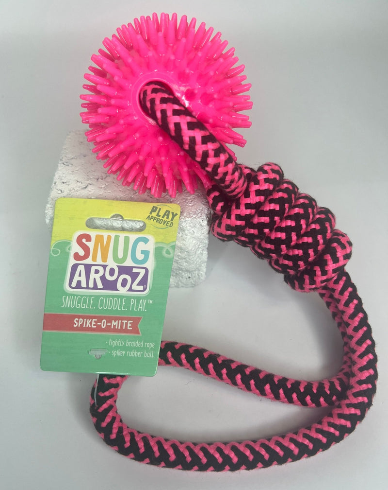 SnugArooz Spike - O - Mite Rope, Spiky Ball & Tug Toy: 16" CHOOSE YOUR COLOR - Glad Dogs Nation | ALL Profits Donated