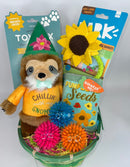 "Squeaky Sunflower & Garden Gnome" Dog Toy Gift Basket - Glad Dogs Nation | ALL Profits Donated