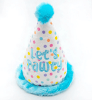 ThoozyPet Pawty Time Birthday Hat Blue Squeak & Crinkle Dog Toy, 7" - Glad Dogs Nation | ALL Profits Donated