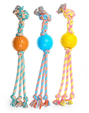 ThoozyPet Squid Tails Tug Rope Dog Toy with TPR Spike Ball 22", 3 Colors - Glad Dogs Nation | ALL Profits Donated