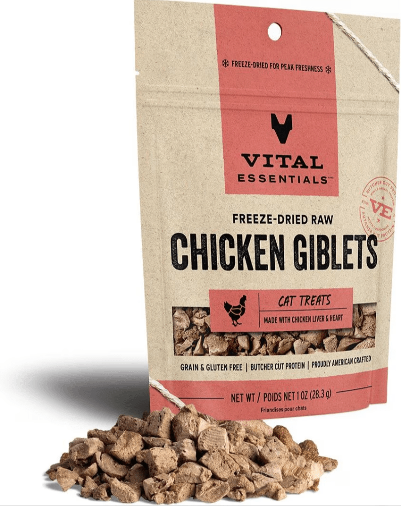 Vital Essentials Freeze - Dried Raw Chicken Giblets Cat Treats - Glad Dogs Nation | ALL Profits Donated