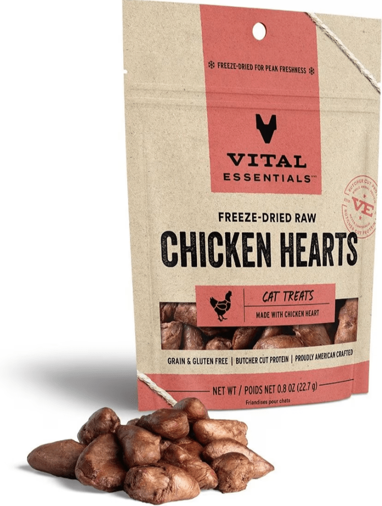 Vital Essentials Freeze - Dried Raw Chicken Hearts Cat Treats - Glad Dogs Nation | ALL Profits Donated