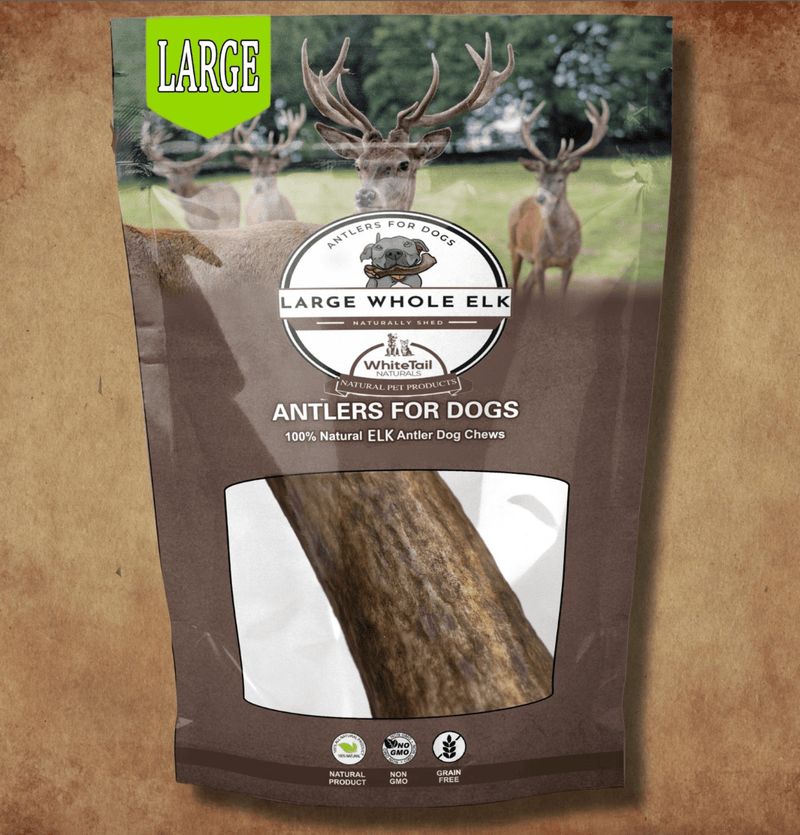 White Tail Naturals Elk Antler Dog Chews: Large & Extra Large - Glad Dogs Nation | ALL Profits Donated