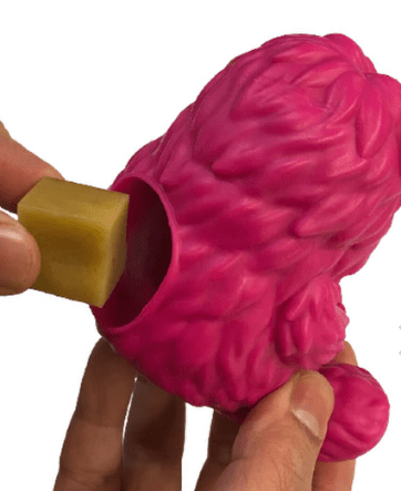 Yeti Dog Yak Cheese Chew Puff & Play Dog Chew Treat Dispenser: Hangry Yeti Blue or Pink - Glad Dogs Nation | ALL Profits Donated