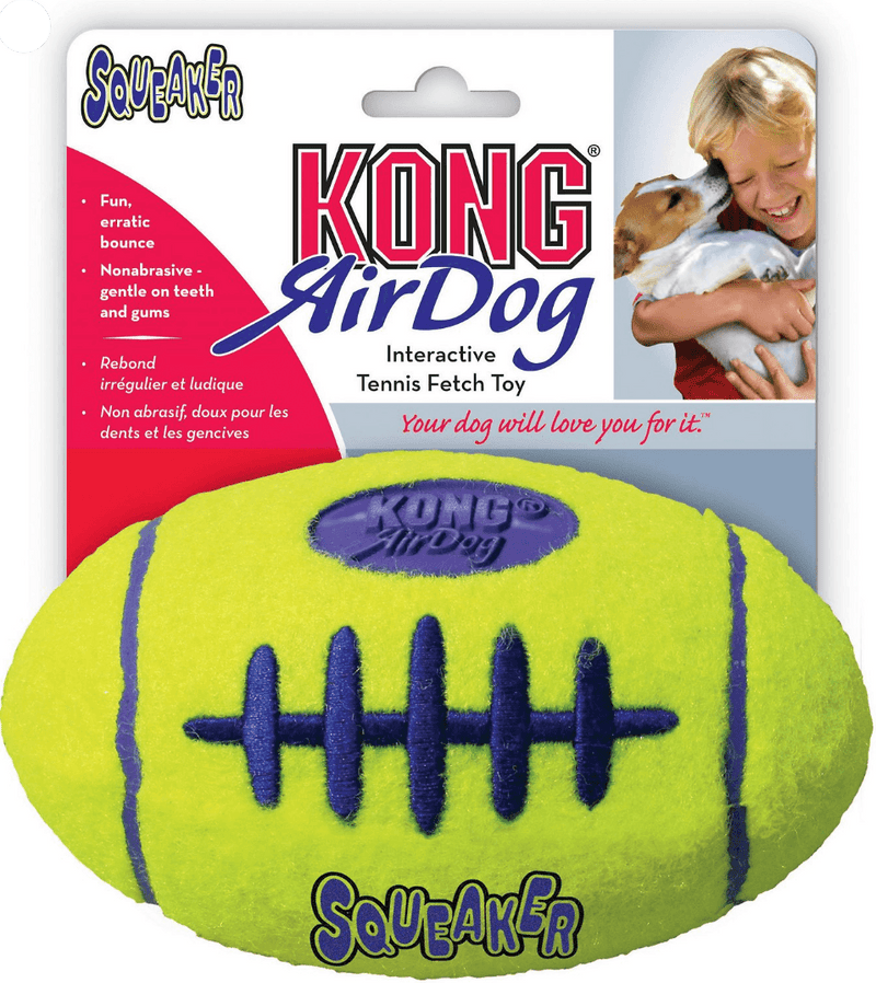 $1 OFF! Kong AirDog Squeaker Football Dog Toy: 3 Sizes - Glad Dogs Nation | ALL Profits Donated
