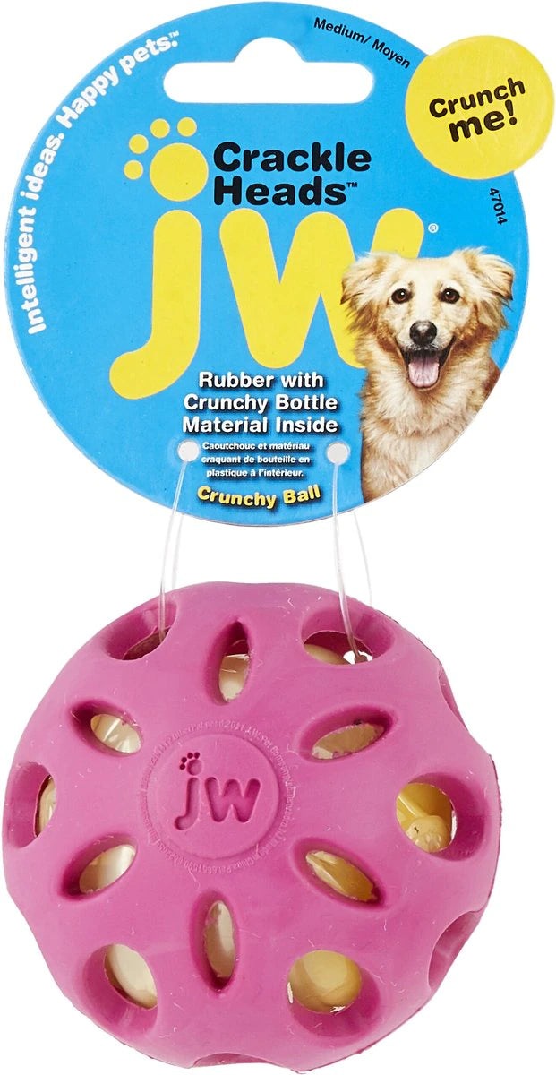 JW Pets Crackle Heads Crackle Ball: 3 Sizes, Choose Color