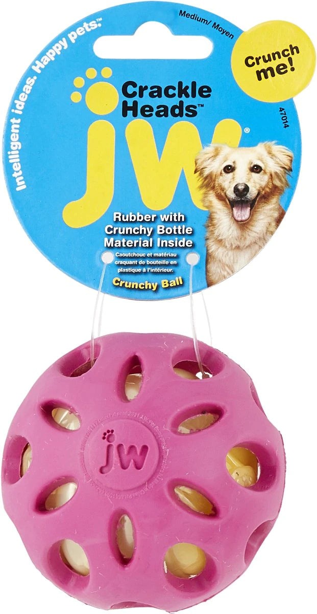 JW Pets Crackle Heads Crackle Ball 3 Sizes Choose Color