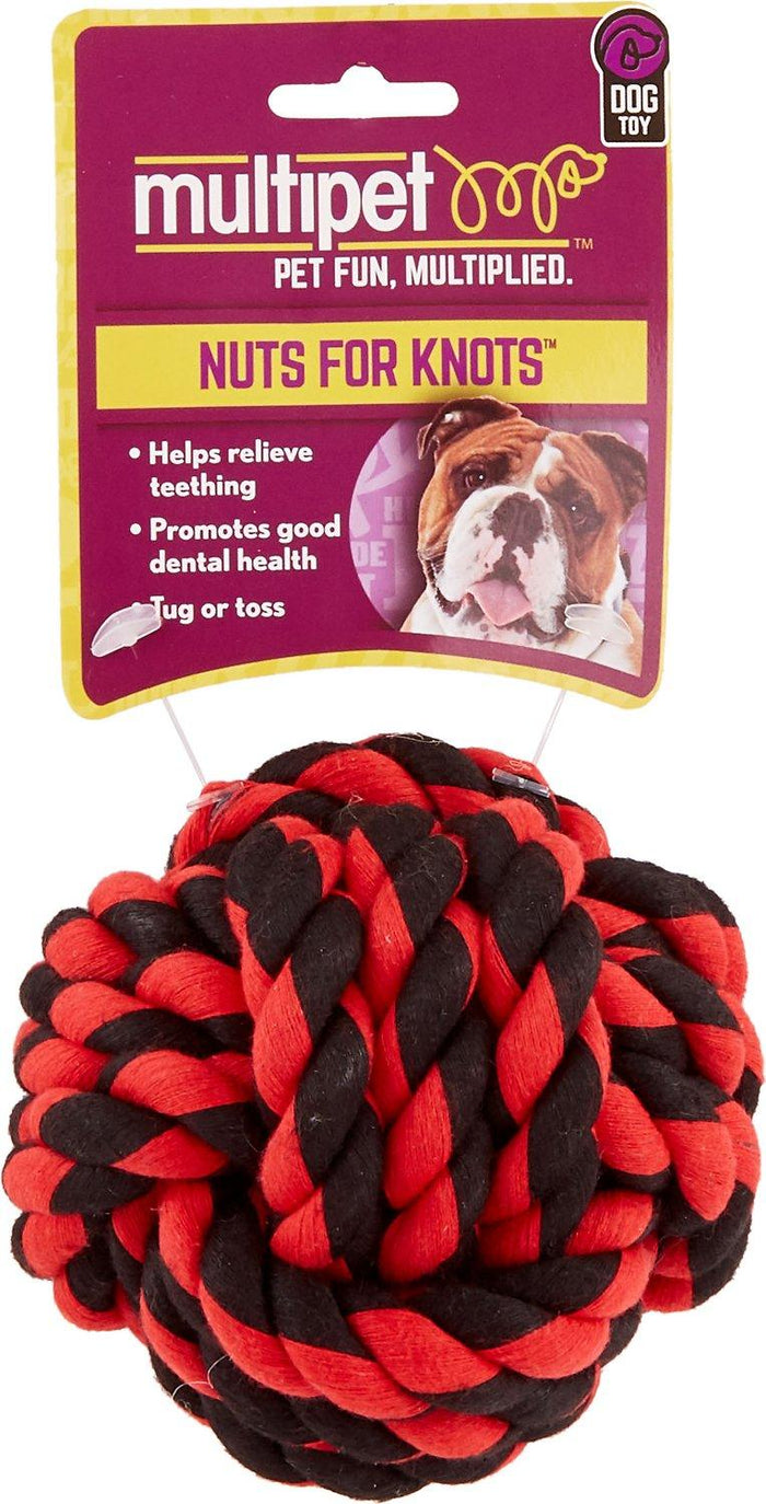 Multipet Nuts for Knots Ball Dog Toy 3 Sizes