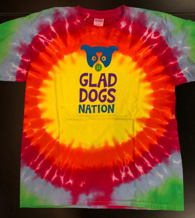 Glad Dogs Nation Short Sleeve Starburst Tie-Dye T-Shirt for Kids - Glad Dogs Nation | ALL profits donated