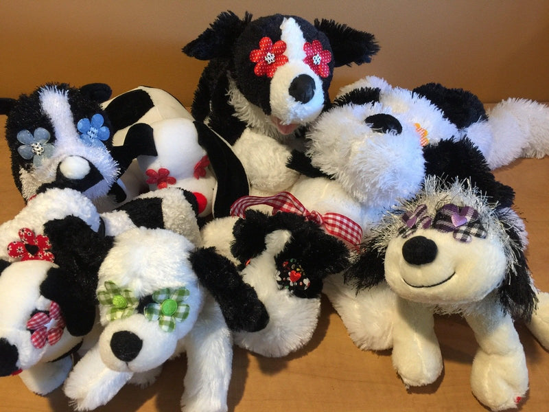 Mini Me Squeaky Breed Dog Toy: Black & White Mutts
