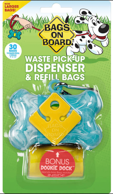 50% OFF! Bags on Board Waste Pick-up Dispenser & 30 Refill Bags With Dookie Dock