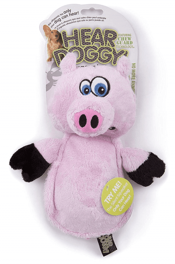 HEAR DOGGY Silent Squeaker Chew Guard Flattie Pink Pig Dog Toy / CHEAPER THAN CHEWY! - Glad Dogs Nation | ALL profits donated