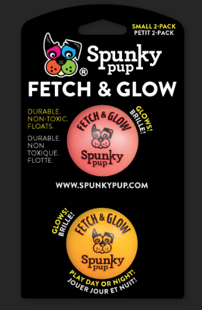 NEW! Spunky Pup Fetch & Glow Ball Dog Toy