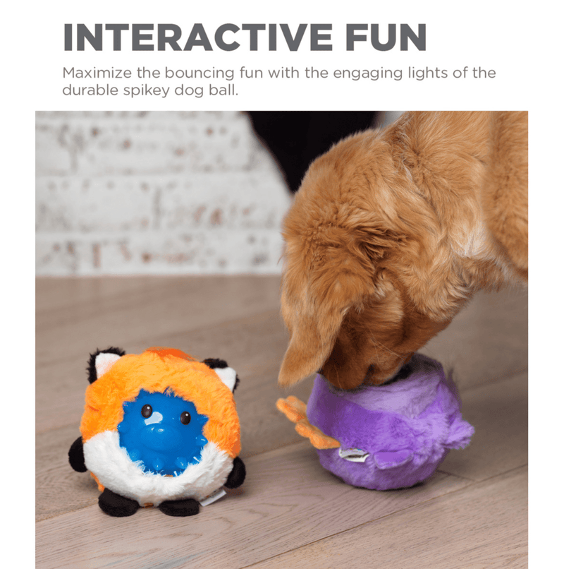 Outward Hound Unbelieva-Ball Fox Interactive Plush Toy with Light up Dog Ball