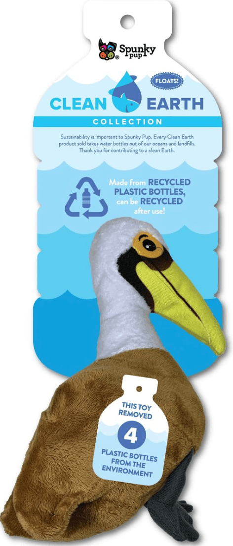 Spunky Pup Clean Earth Recycled Pelican Plush Dog Toy * 2 Sizes * Floats